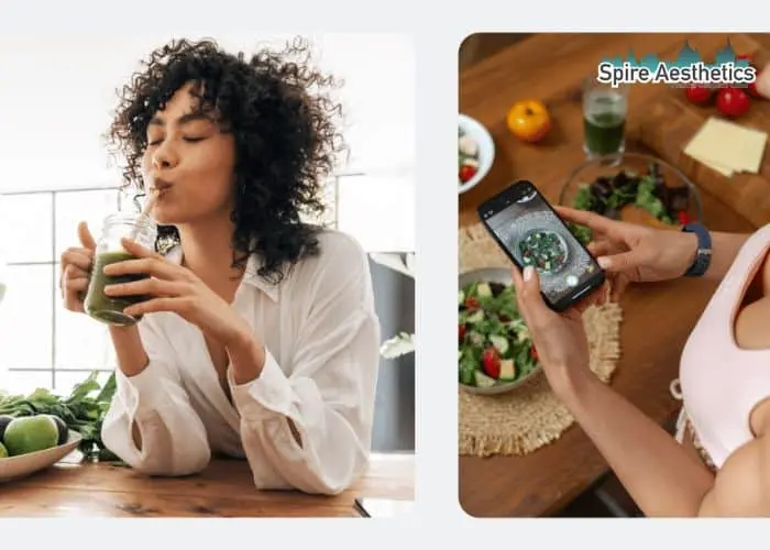 Image of woman looking into her diet and fat freezing Hinkley to improve her health