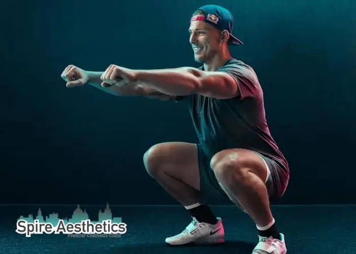 Image of man build leg muscle Hinkley through exercise